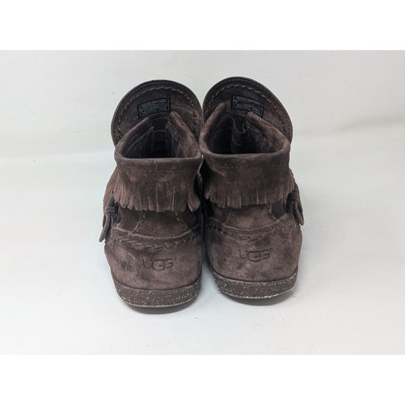 UGG Australia Women's Amely Suede Ankle Boots size 9 Fringe Trim Chocolate Brown - Picture 5 of 9